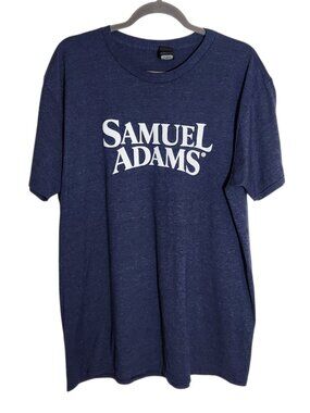 Hanes Mens Samuel Adams Heather Navy Graphic Tee Size XL